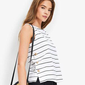 NWT LOFT Striped Side Button Tank Top